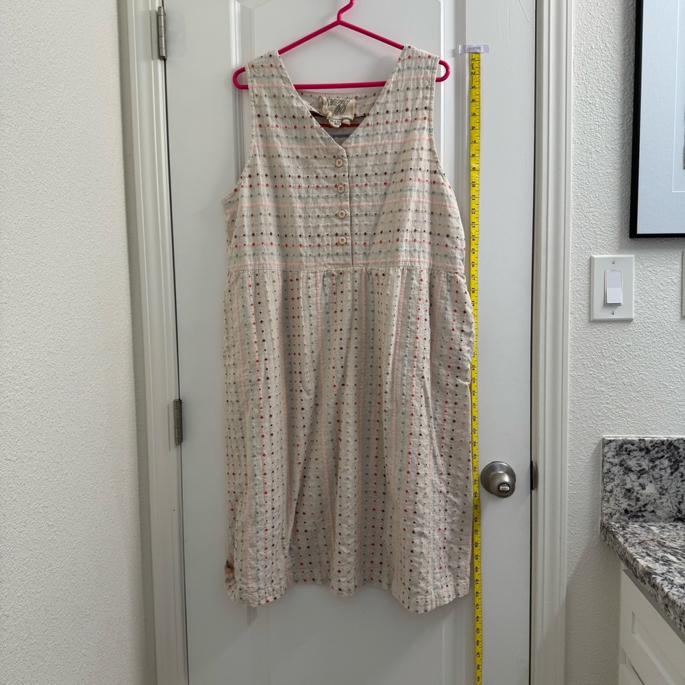 Ace & Jig dress in cream/natural with dazzling neon & metallic details. Pockets! - Picture 4 of 6